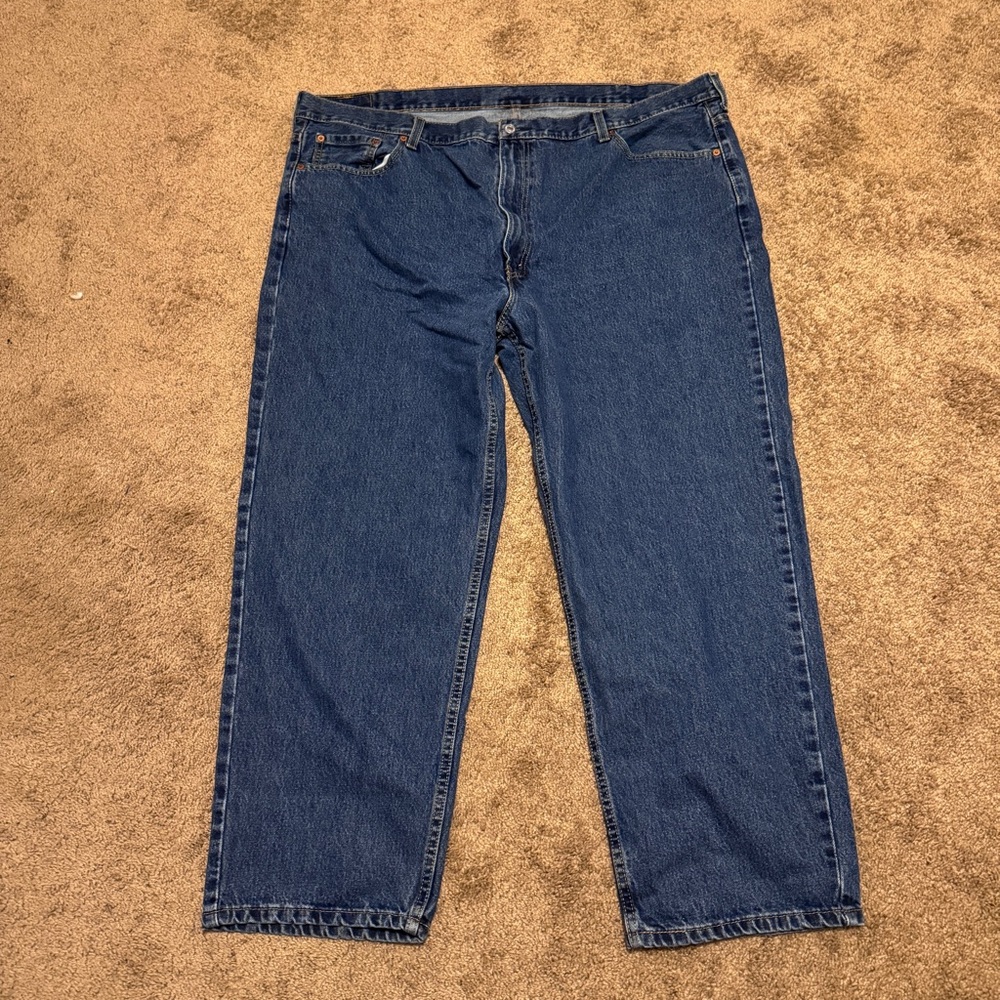 Levis 550 Jeans Mens 48x30 Blue Denim Straight Leg Pockets Logo